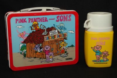Pink Panther &amp; Sons Lunch Box, Thermos, 1984 MINT